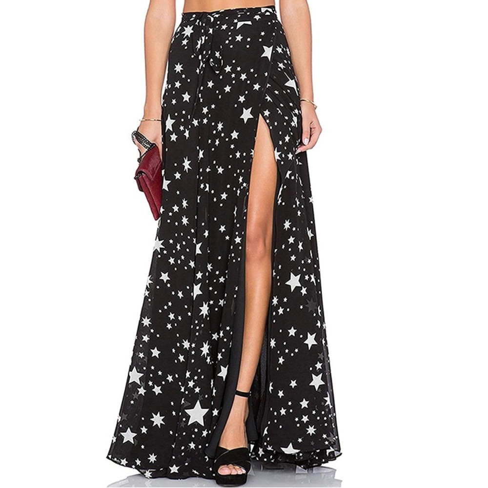 Starry Slit Maxi Skirt
